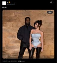 Kanye West uploads photo with Bianca Censori (Image via X/@kanyewest)